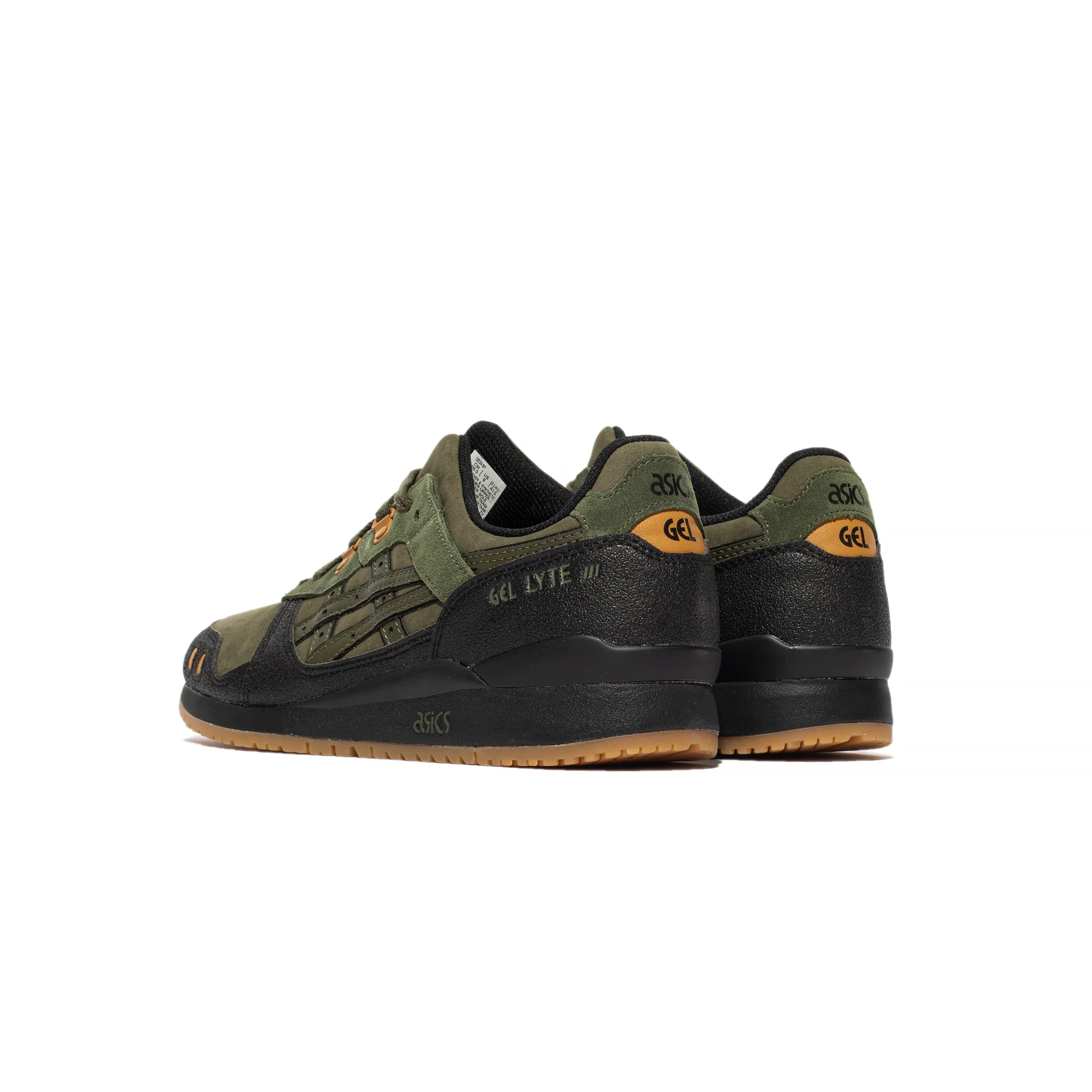 Asics Mens Gel-Lyte III OG Shoes 'Olive Canvas/Black' - Image 3