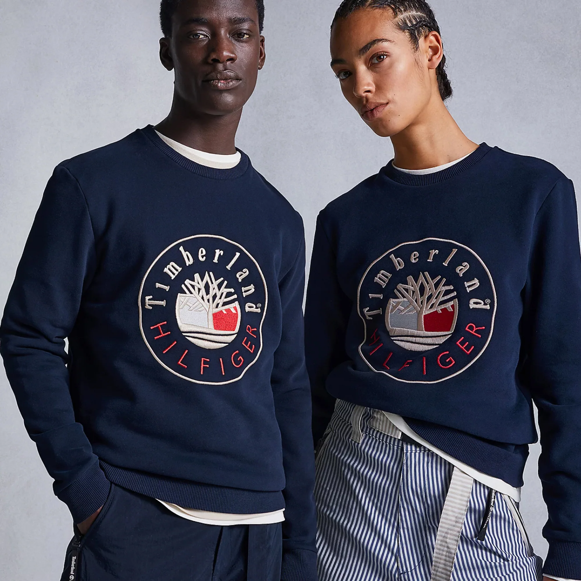 Tommy Hilfiger x Timberland Mens RI Logo Crew 'Desert Sky' - Image 4