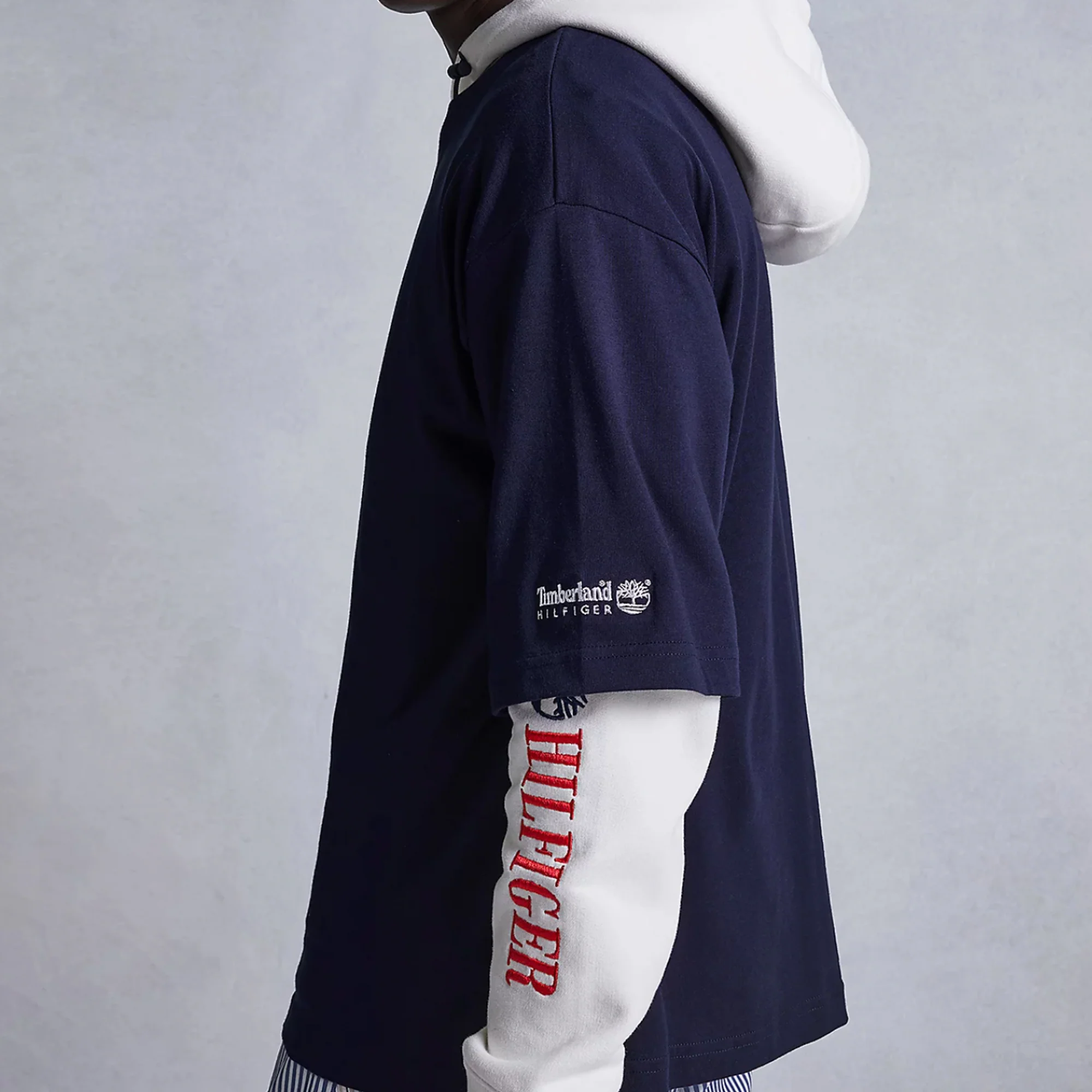 Tommy Hilfiger x Timberland RI Logo SS T-Shirt 'Desert Sky' - Image 3