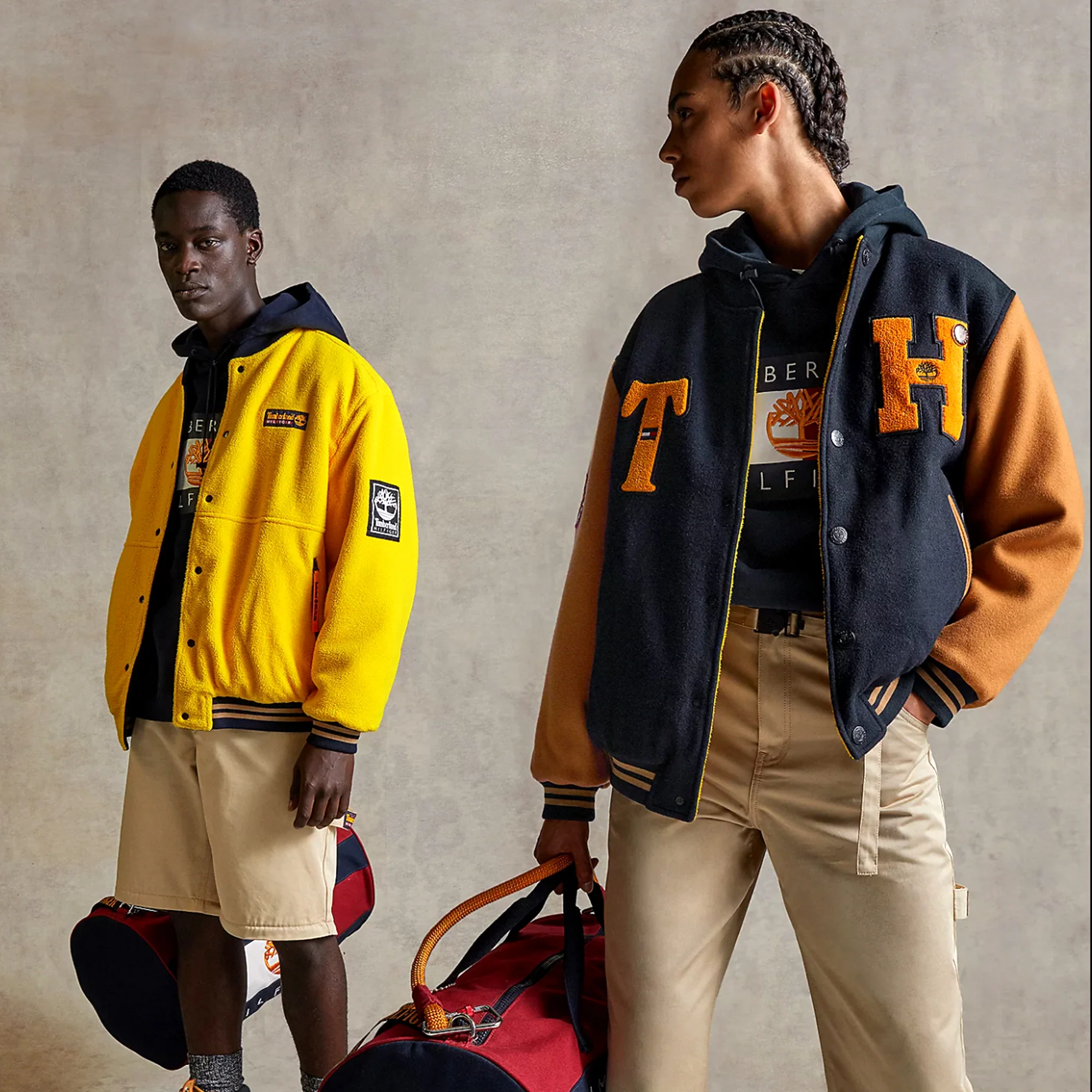 Tommy Hilfiger x Timberland Mens RM Reversible Varsity Jacket 'Desert Sky' - Image 4