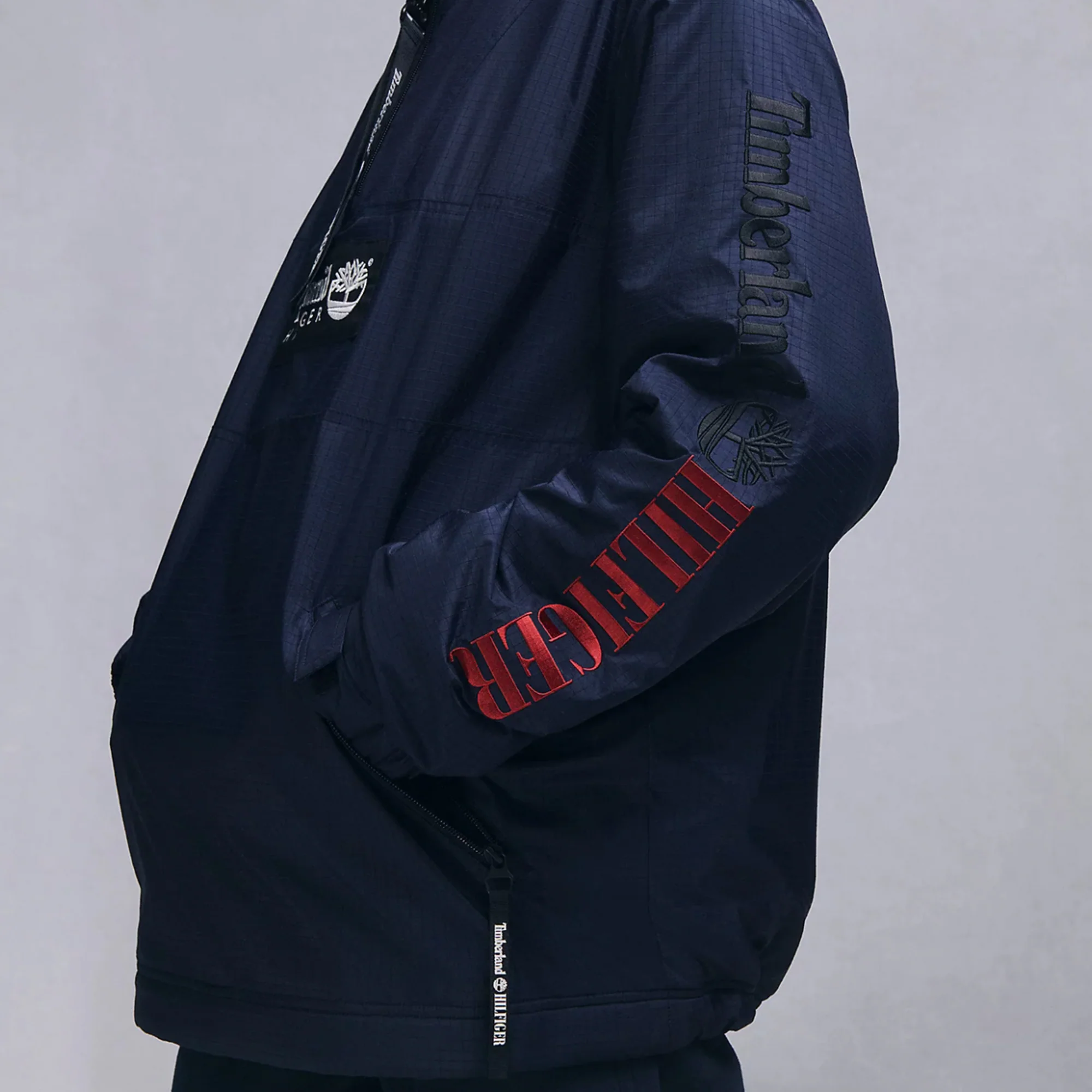 Tommy Hilfiger x Timberland Mens RI Pop Over Jacket 'Desert Sky' - Image 3