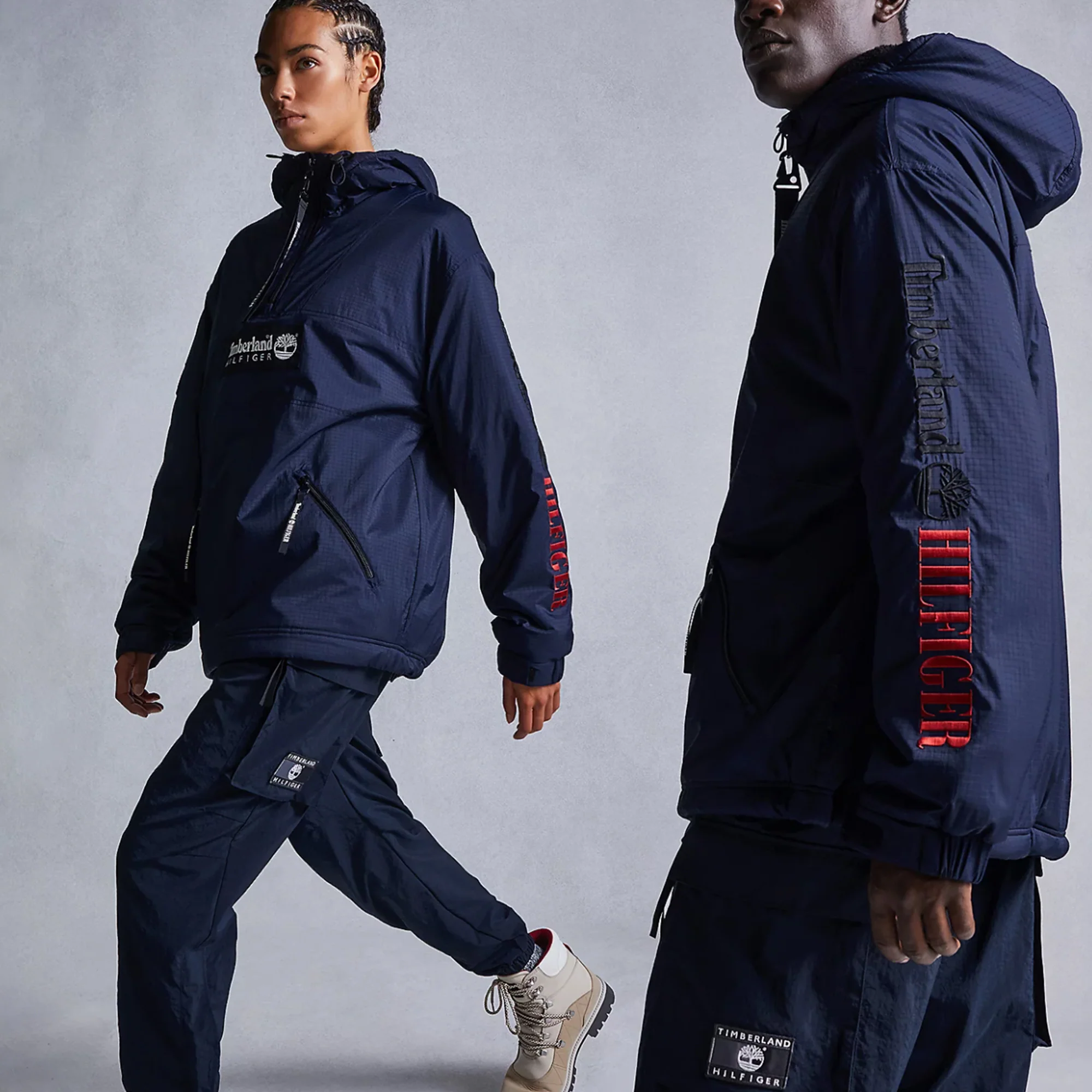 Tommy Hilfiger x Timberland Mens RI Pop Over Jacket 'Desert Sky' - Image 4